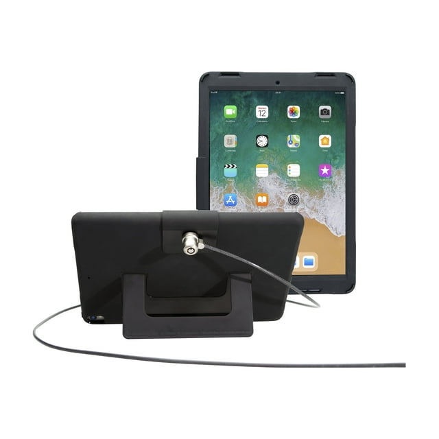Portable Kickstand Case - CTA Impact-Resistant Silicone Security Case with Kickstand and Anti-Theft Cable for iPad Air 3 and iPad Pro 10.5" (PAD-SCKT)