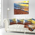 thumbnail image 2 of Designart Sunset Reflecting in Blue Waves - Seashore Throw Pillow - 16x16, 2 of 4