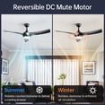 thumbnail image 5 of Sofucor 52 Inch Ceiling Fans with Lights Remote Control, Low Profile White Ceiling Fan with Light 6-Speed 3 CCT Dimmable 3-Timer 3 Blade, 5 of 10