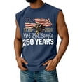 thumbnail image 2 of 250 Years" Bold Header Muscle Tank with Eagle Clutching American Flag and "1776-2026" Date Box, Sleeveless Design for Gym or Casual Wear Dark Blue S, 2 of 4