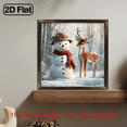 thumbnail image 2 of 2D Flat, 1pc 8-inch Vintage Wooden Frame Art Sign - Snowman Deer Winter Wonderland Christmas Decoration, 2D Flat Wood Tabletop Decor for Home, Coffee, Desktop - Perfect for Halloween Christmas, Wi, 2 of 9