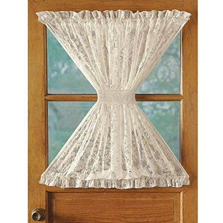Collections Etc Alison Scalloped Lace Door Panel Curtain 56 X 40