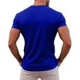 thumbnail image 4 of longantii Henley Shirts for Men Cotton Henley Tshirt Basic Loose Quick-Dry Shirts Polo Stylish Athletic Tees Work Vacation Outfits Royal Blue M, 4 of 5