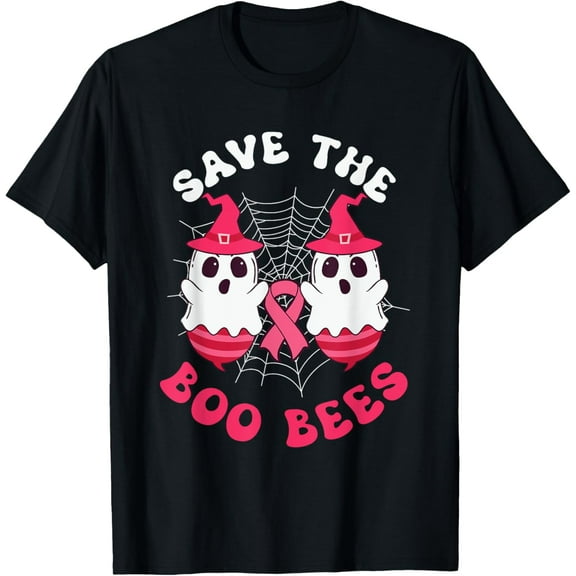 Save The Boo Bees Funny Halloween Breast Cancer Awareness T-Shirt