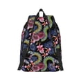 thumbnail image 3 of Daiia Snake And Flower Vintage Canvas Backpack for Men and Women ,Hiking Backpack,Travel Laptop Bag for School,Large Capacity Backpack, 3 of 8
