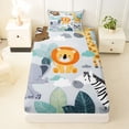 thumbnail image 3 of Erosebridal Zoo Lion Twin Sheet Set,Tropical Monstera Leaf,3-Piece, 3 of 6
