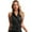 Black, variant on TiaoBug Women Glitter Sequins Tank Top Lapel V-neck Sleeveless Halter Buttons Waistcoat Vest Gold L