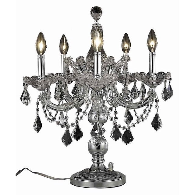 Elegant Lighting Maria Theresa 22" 5 Light Spectra Crystal Table Lamp