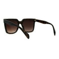 thumbnail image 2 of Squared Horn Rim Hipster Chic Plastic Boyfriend Rectangle Sunglasses Tortoise Brown, 2 of 4