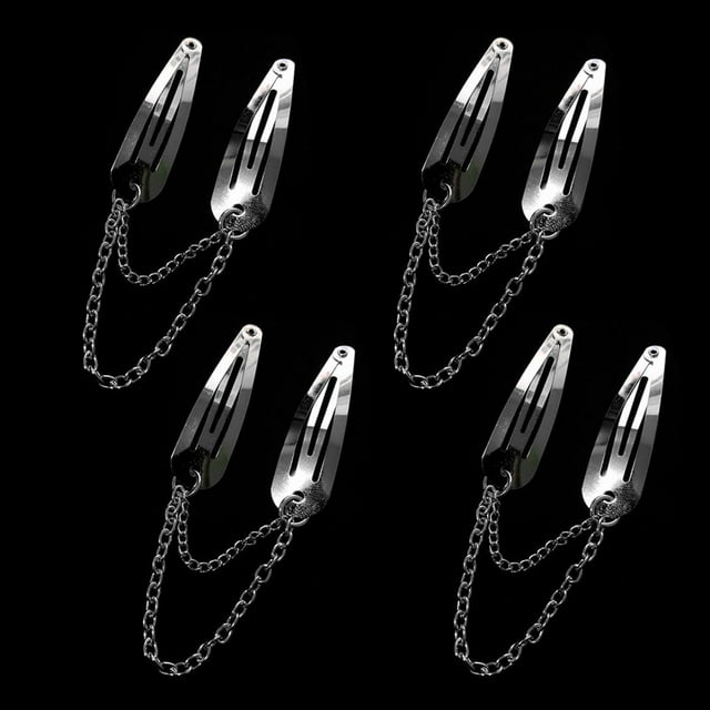 8 Uds. Pinzas para el pelo de Metal plateado, cadena con forma de corazón cruzado, pasadores para el pelo con colgante, Clips y pasadores para niñas, accesorios para el cabello