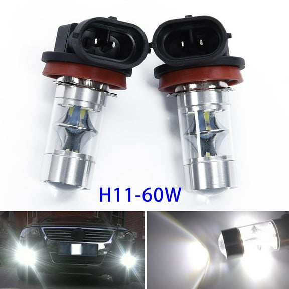 2PCS Set Super Bright White H11 H8 2323 60W Car Led Fog Driving Light Lamp Bulb