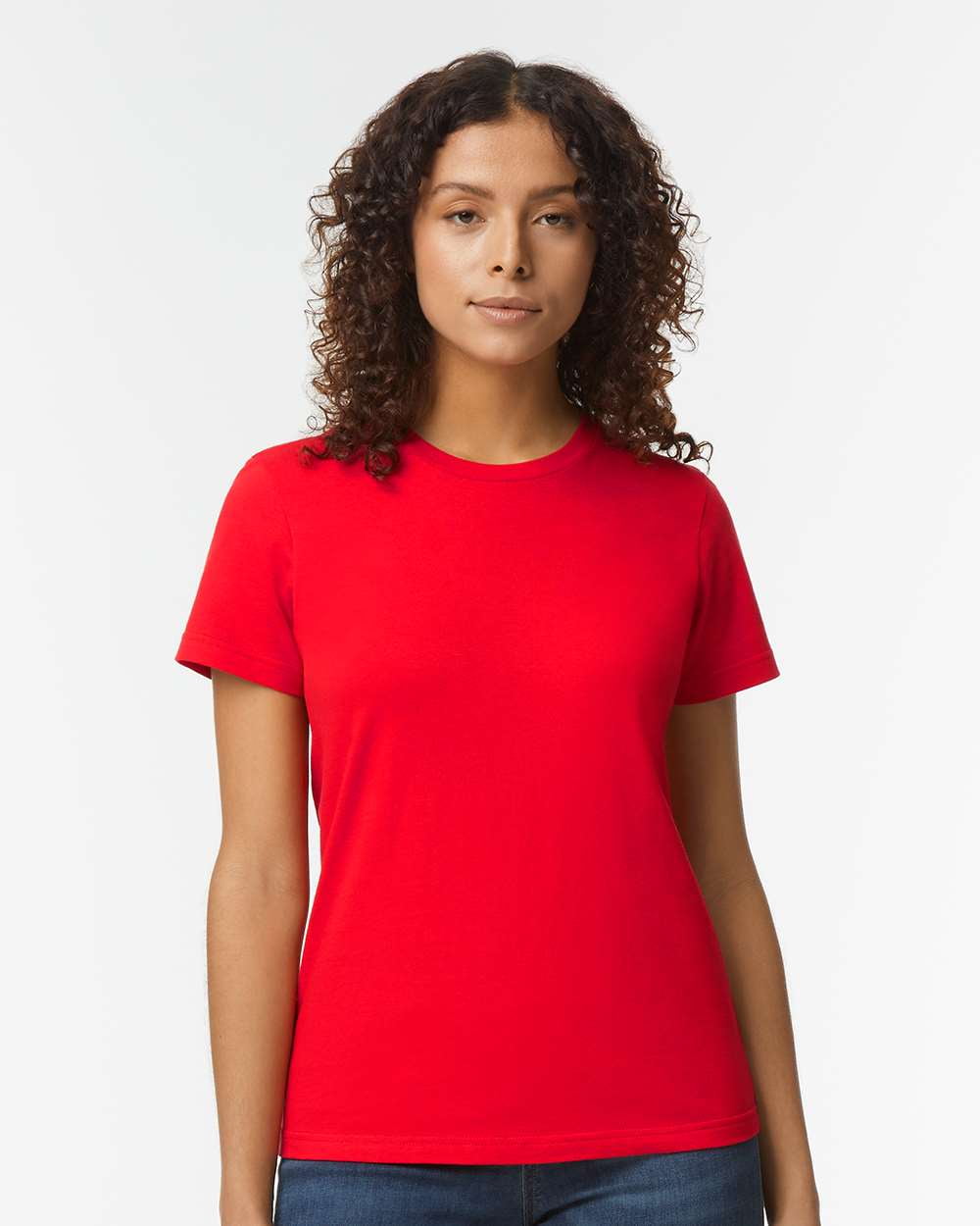 Gildan Ladies T-Shirt - 100% Cotton, Classic Fit, Seamless Collar, Red, Size XL - View #5