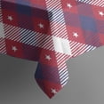 thumbnail image 5 of Red and Blue Star Argyle Pattern Square Tablecloth,Waterproof Square Table Cover,Wipeable Spillproof Washable Table Cover for Home Kitchen Party Decor 42"X42"(107x107cm), 5 of 6