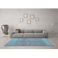 thumbnail image 3 of Ahgly Company Indoor Round Abstract Light Blue Modern Area Rugs, 6' Round, 3 of 4