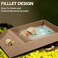 thumbnail image 4 of Tortoise Bathing Basin Small Size, Terracotta Feeding Water Bowl With Terraced Design, For Box Turtles Semi - Aquatic Turtles Grass Turtles Reptiles Lizards - Light Brown, 4 of 7