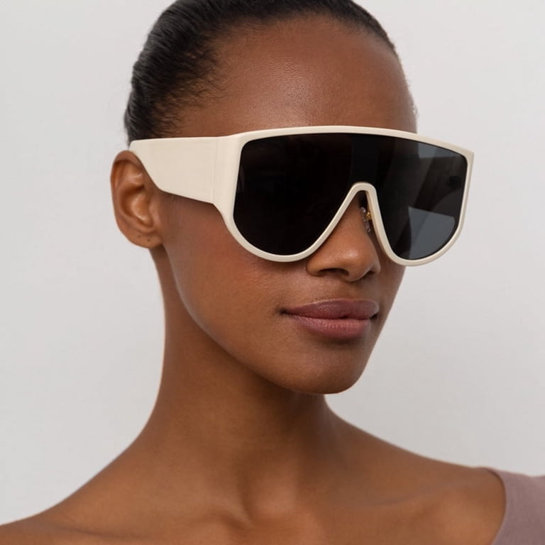 Oversized Round Polarized Sunglasses UV400 Protection Lightweight Plastic Frame Women main image 4