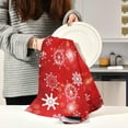 thumbnail image 5 of Coolnut 6 Pack Snowflakes on Red Background Kitchen Towels, Soft Highly Absorbent Dish Towels Reusable Tea Towels Set, 28"x 18", 5 of 6