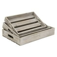 thumbnail image 3 of 19" Gray Rectangular Wood Handmade Tray With Handles, 3 of 9