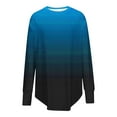 thumbnail image 3 of Eryao Thumb Hole Sweatshirts for Women Tie Dye Long Sleeve Lightweight Tops Casual Spring Crew Neck Loose Fit Tee Shirts Dupes People Free,Sky Blue,S, 3 of 5