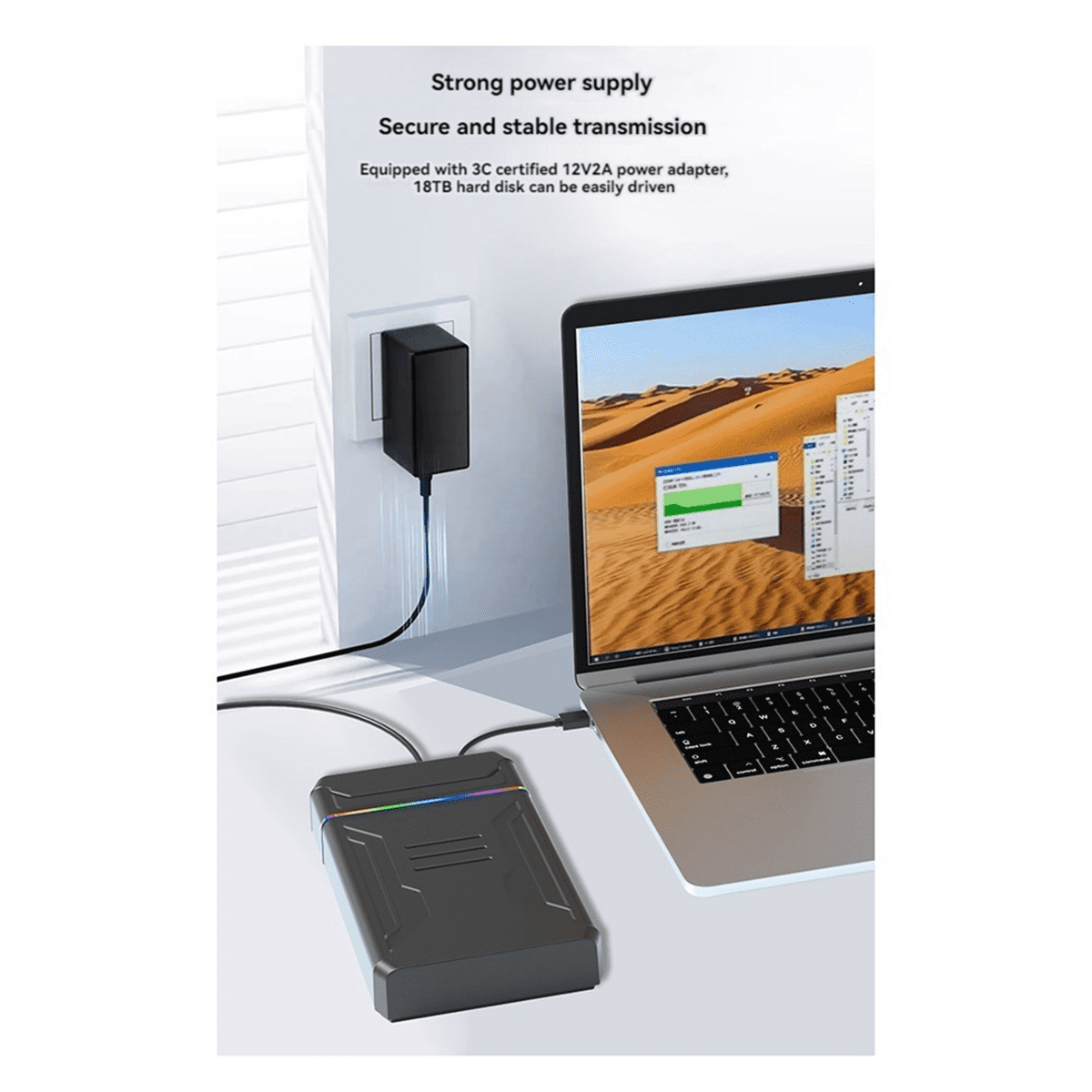 Hard Disk Enclosure to Type C Drive Box with Led External HDD for 2.5 3.5 Inch Up 6Gbps US Plug