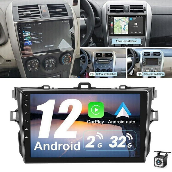 Zcargel Android 13 Car Stereo Radio For Totota Corolla 2009-2013 Car Stereo with Carplay Android Auto, 9'' Touch Screen Bluetooth Navigation Media Player GPS Hi-Fi WiFi FM Cam Mic 2 32GB