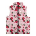 thumbnail image 4 of Uorisanigo Pink Strawberry Toddler Girls Boys Fleece Vest Full Zipper Sleeveless Jacket Warm Outwear Puffy Fuzzy Stand Up Collar Tank Top Fall Fashion Outfits Clothes Outwear, 4 of 7