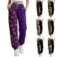 thumbnail image 4 of CAUYDY Women Halloween Sweatpants High Waisted Cinch Bottom Sporty Active Joggers Pants Baggy Lounge Bottoms with Pockets(Black,S), 4 of 7