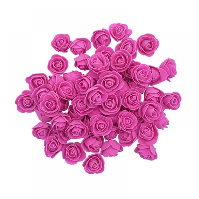 50PCS Fake Rose Flower Heads, Artificial Flower Foam Rose for DIY