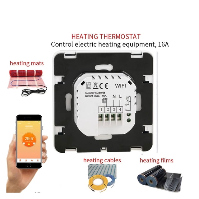 Home Smart Thermostat Programmable Winter For Water/Floor Heating Touchscreen Room Temperature Controller ,Easy to Install
