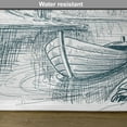 thumbnail image 5 of Ambesonne Sketchy Place Mats Set of 4, Boat on River Drawing, Standard Size, White Grey Blue, 5 of 5