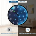 thumbnail image 5 of Voice Activated Clock with Glow Light 12 Inch Large Silent Wall Clock Battery Operated for Home Decor Blue Fireworks, 5 of 8