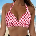 thumbnail image 2 of Women's Push Up V Neck Bikini Tops Criss Cross Back Padded Bathing Suit Top Only, 2 of 8
