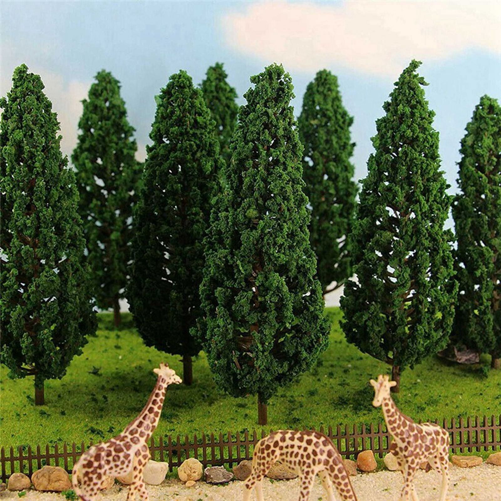 50Pcs Pine Trees 1:25 Model Train Railway Building Green Model Tree for O G Scale 1/25 Railroad Layout Diorama Scenery
