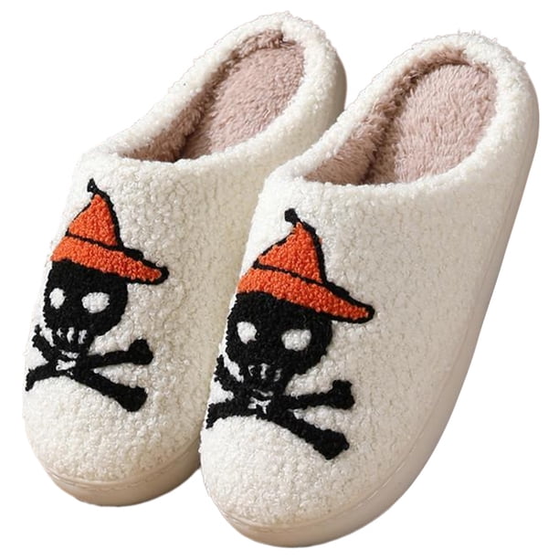 Pantuflas Mullidas para El Felpa Murciélago/pirata Halloween Suaves Hombres Y Mujeres