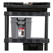 Hyper Tough Garage Plastic Stacking Open Storage Bin, Medium, Gray, No Lid