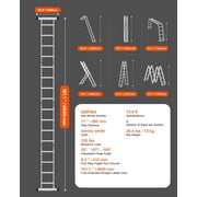 KFFKFF Versatile Collapsible Ladder, 7-Function High Extension Step Ladder, Dual Structure 4 Step Expanding Ladder, 15.5ft Maximum Elevation Robust Adjustable Ladder, 330 lbs Load Limit