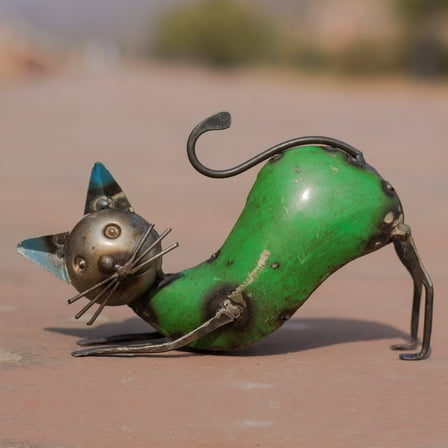 De Kulture Works Handcrafted Pandiculated Cat Decorative Collectible Figurine Showpiece