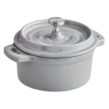 Cast Iron Enameled Cookware (Pot Mini 0.5 Qt., Slate Grey)