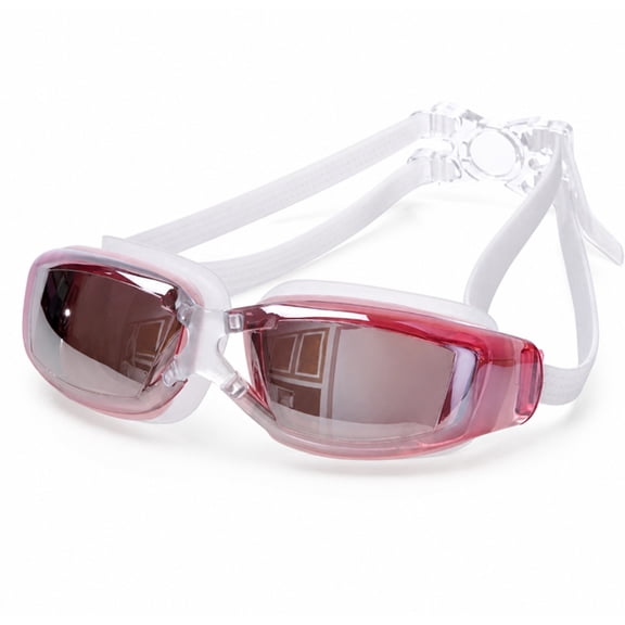 Adult Swim Goggles with Mirror Coated Lenses and Adjustable Strap for Pool and Training, TIKA
