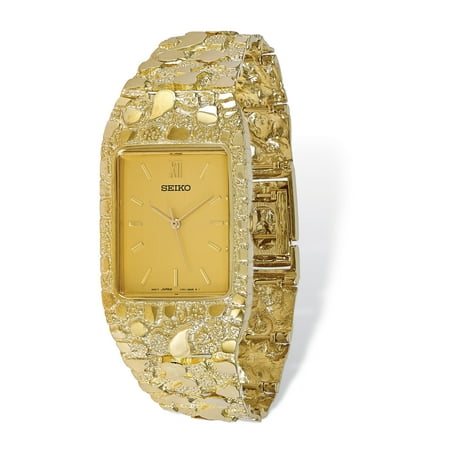 - 10k Champagne 27x47mm Dial Square Face Nugget Watch