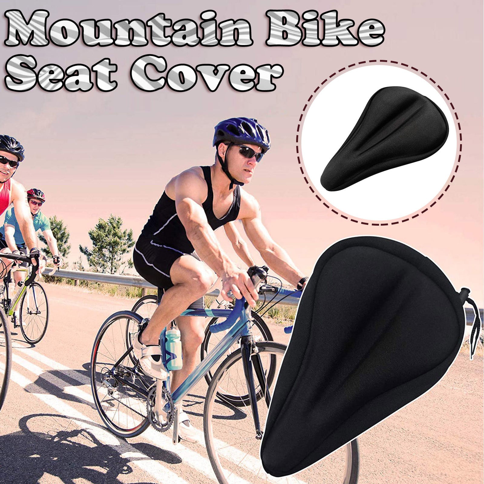 Mountain Bike Comfort Soft Gel Pad Comfy Cushion Saddle Seat Cover Bicycle HU 