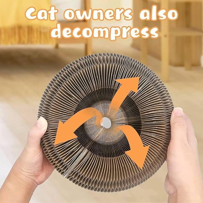 Cocogato Cat Toy, Ball for Cats, Flexible & Foldable Scratcher Cardboard with Bell-Ball, Interactive Toy for Claw Grinding Physical Exercise & Track Adventure (1pc)