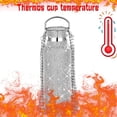 thumbnail image 4 of Bling Water Bottle Silver Rhinestone Glitter Bottle with Chain 500ml, 4 of 5