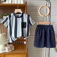 thumbnail image 2 of akafmk Boys Fashion Clothes 2-Piece Outfits Short Sleeve Graphic Tees Tops Elastic Waist Shorts Summer Daily Wear Playwear Sets 0-12 Years, 2 of 6