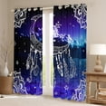 thumbnail image 2 of Erosebridal Rideaux Boho Imprimé Lune Lot de 2 (38x45), Rideaux Occultants Floraux Damassés 30 %-50 %, Décoration Océan, 2 of 6