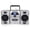 Silver, variant on Emerson Boombox with CD & Cassette Player | Digital AM FM Portable Radio MP3, AUX, Mic Input | Portable Stereo System For Home, Indoor, Outdoor | Loud Big Speakers