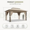thumbnail image 5 of Devoko 10×13 ft Outdoor Pop Up Gazebo with Mosquito Netting，Double Roof Gazebo with Double Curtains for Backyard, Garden and Patio,Khaki, 5 of 7
