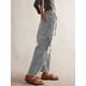 thumbnail image 4 of Jeans para Mujer Y2k con Rayas, Cordón Ajustable, Cintura Alta, Rectos, Pierna , Estilo Boyfriend, Pantalones Vaqueros Mom. Negro S, 4 of 8