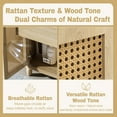 thumbnail image 5 of Christopher Knight Home 30" Bathroom Vanity with Handwoven Rattan Doors & Resin Basin, Soft-Close Door, Natural Wood, 5 of 13