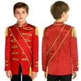 thumbnail image 6 of Aislor Kids Drummer Jacket Royal Embroidered Tassel Shoulder Zip Up Neck with Cross Belt Red 16, 6 of 7